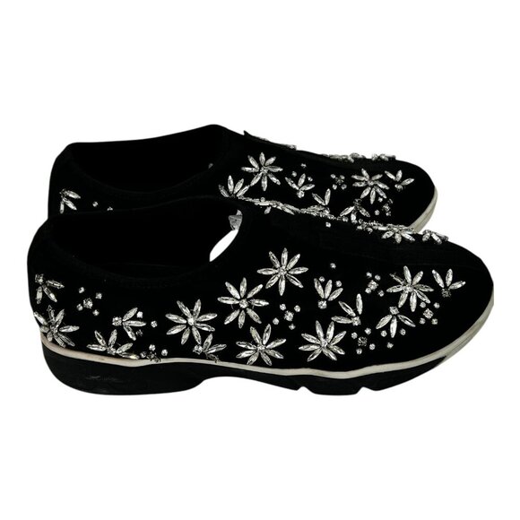 Neiman Marcus Women's Black Crystal Embellished Fusion Slip-ons | Size 9B - Picture 3 of 7